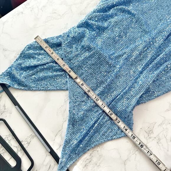 Hello Molly Twilight Dancer Light Blue Sequin Dress‎ women’s size 6 NEW - Picture 11 of 11